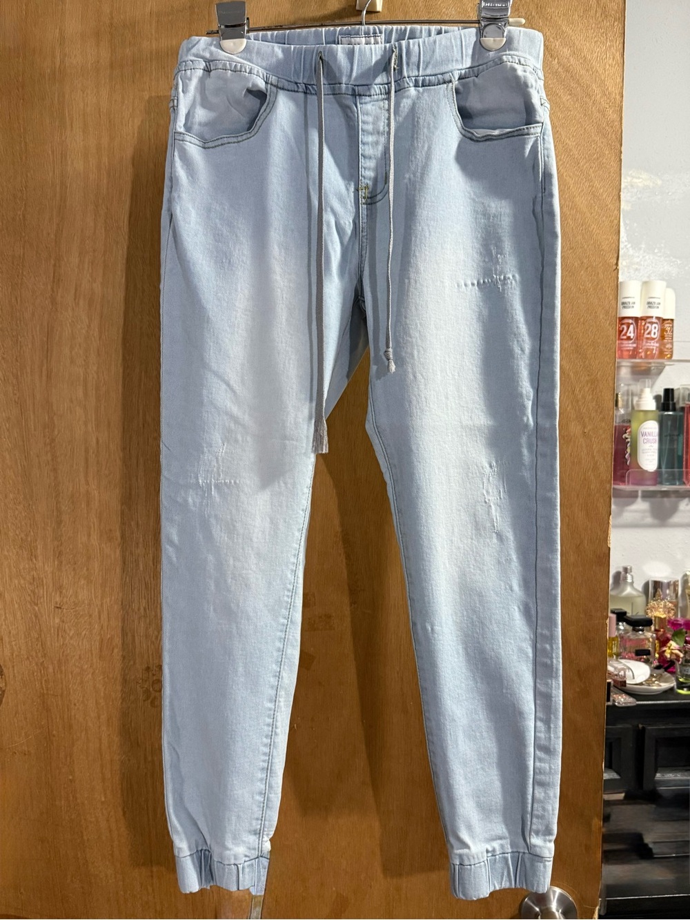 Go Go Jeans USA Light Blue Women's Slim Jogger Jeans - Casual Drawstring
